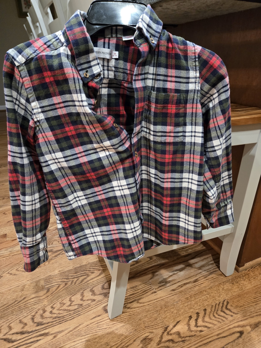 Southern Proper Boys Plaid Button-Down Shirt in Red, Green, Navy